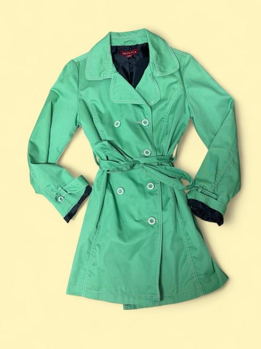 Merona Mint Green Double-Breasted Trench Coat